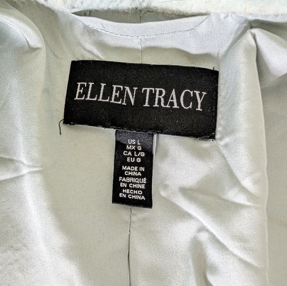 Ellen Tracy Women's Cream Black Oversized Double-Breasted Plaid Pea Coat Size L - Picture 7 of 11